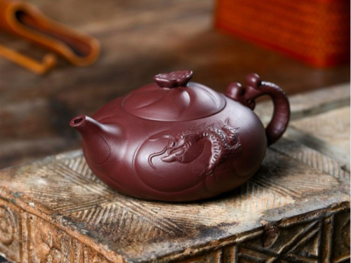chinese yixing clay teapot with intricate designs 01