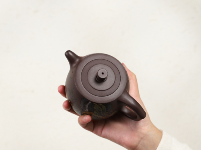 chinese teapot and cups with vibrant colors 2